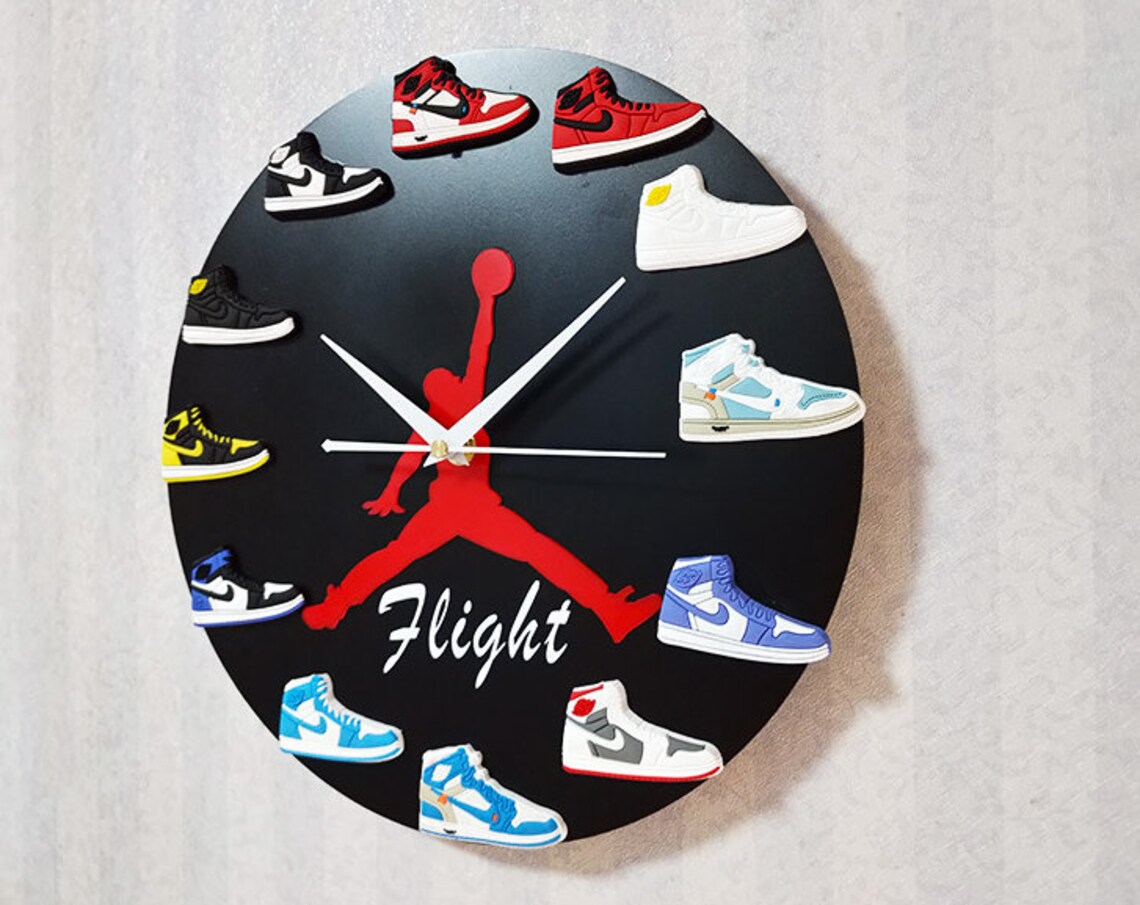 Handcrafted Air Jordan 3D Sneaker Clock with All AJ1 Retros Etsy