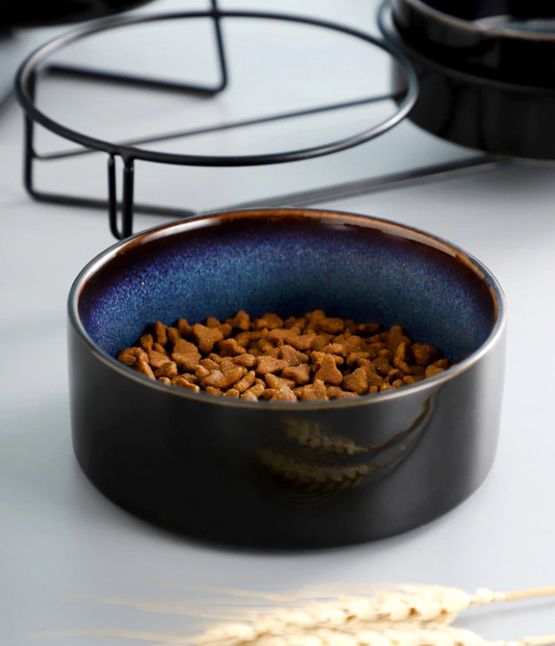 Schwarze Keramik Hundeschale Keramik Hund Essen Schale mit Etsy