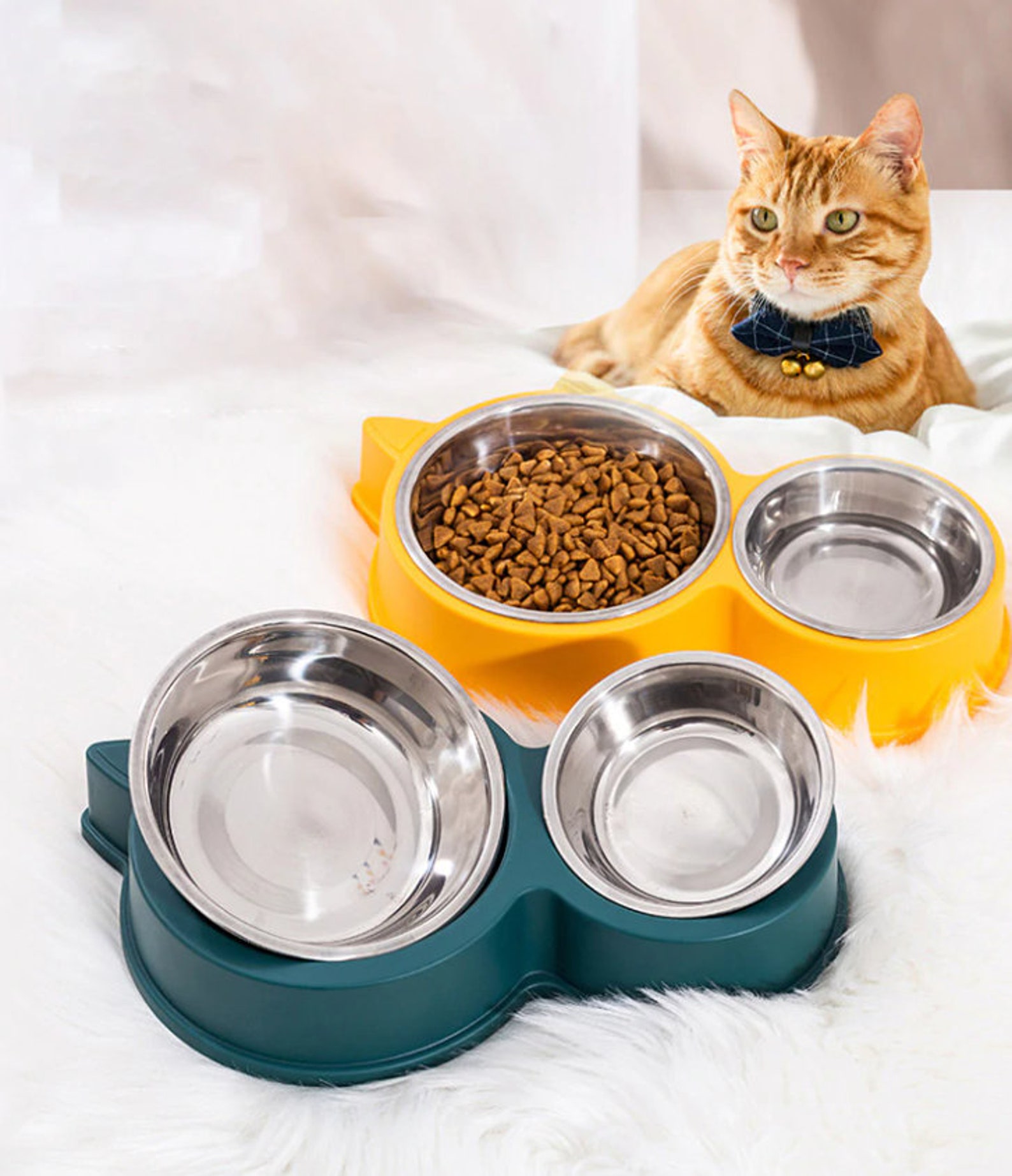 Double Dog Bowl Stainless Steel Dog Bowl Plastic Dog Bowl Etsy