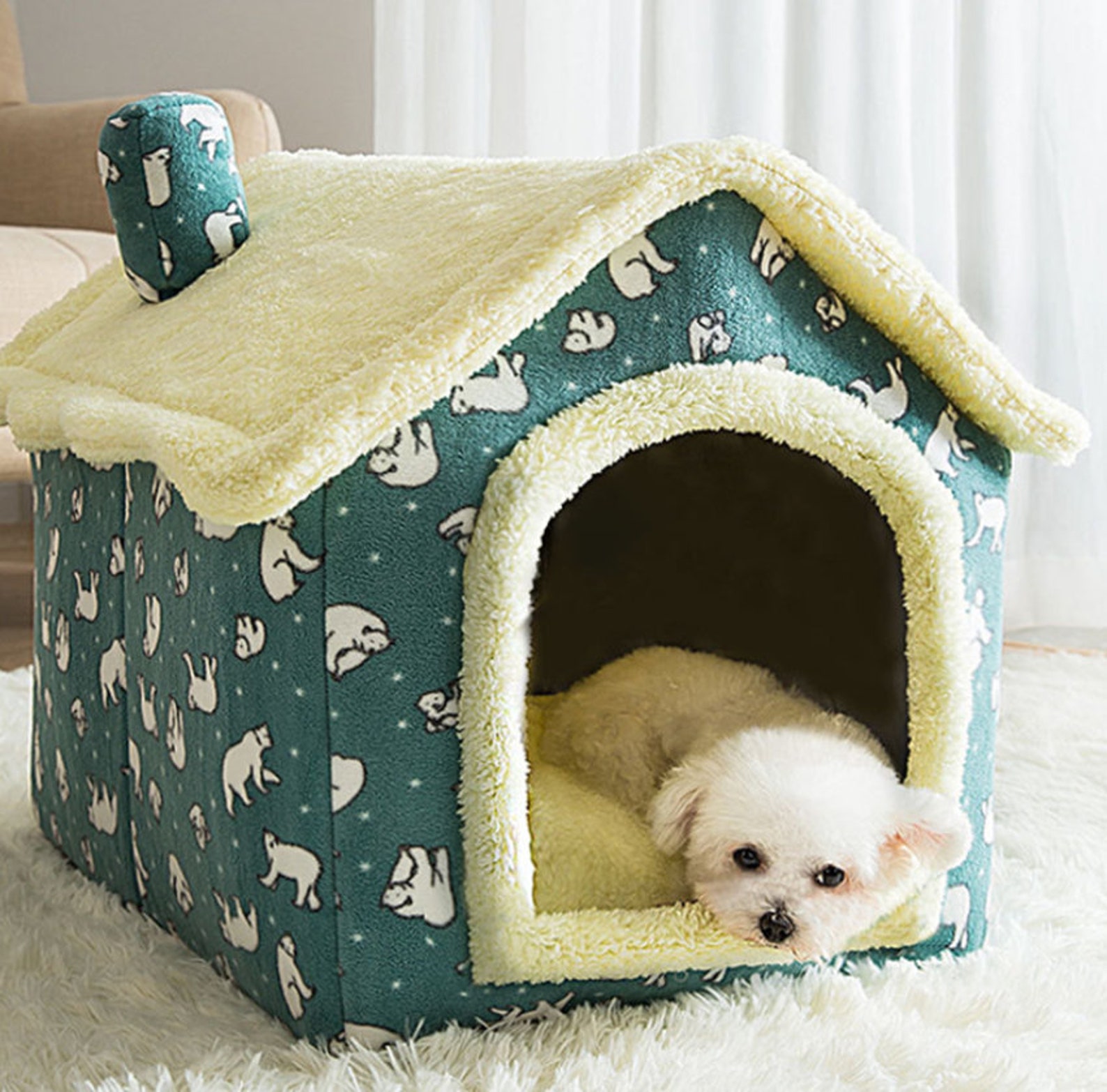 Removable Dog Bed House Kennel Pet Nest Warm Tent Dog Warm Etsy