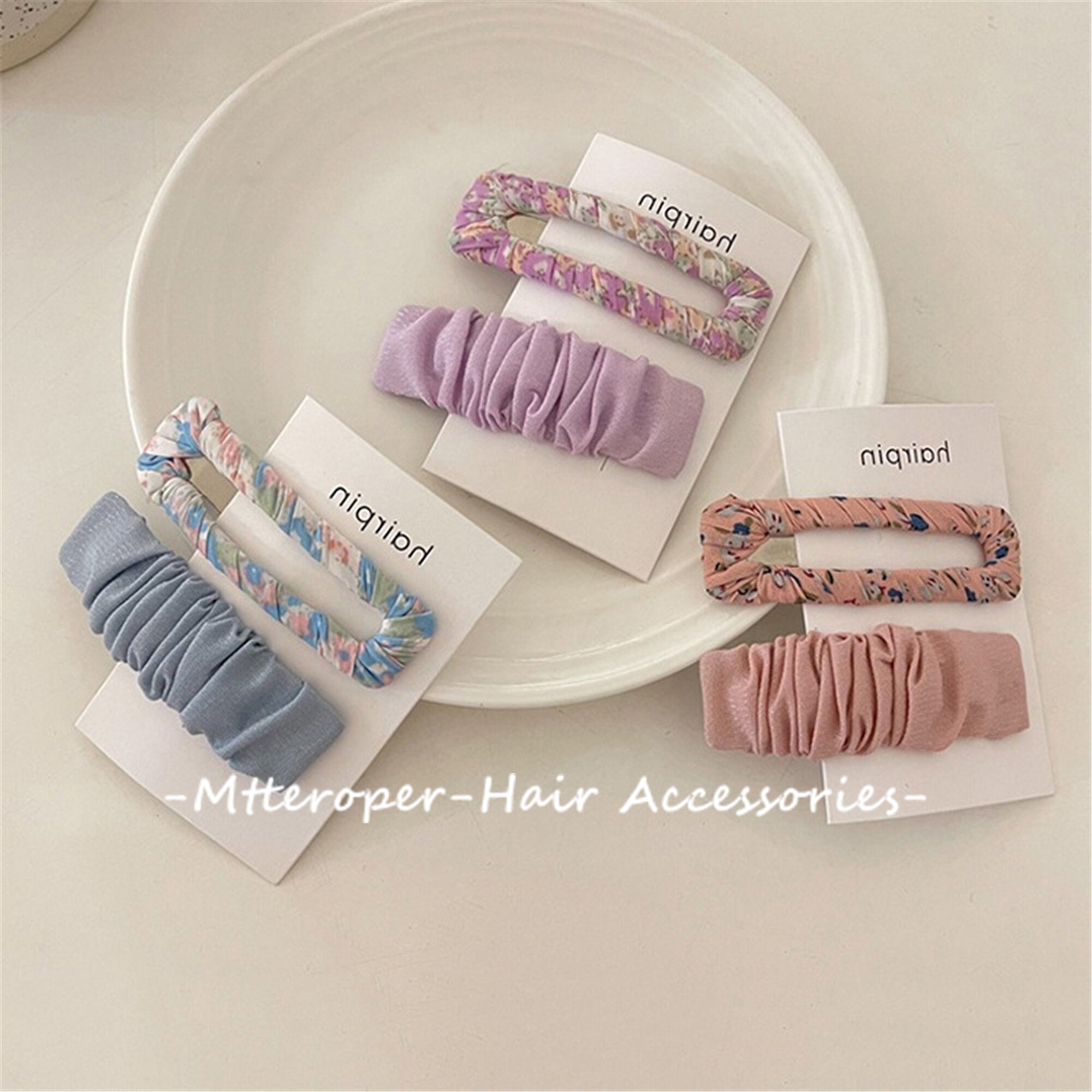 A Pair Of Floral Hair Clips Hair Accessory Floral Accessory Etsy