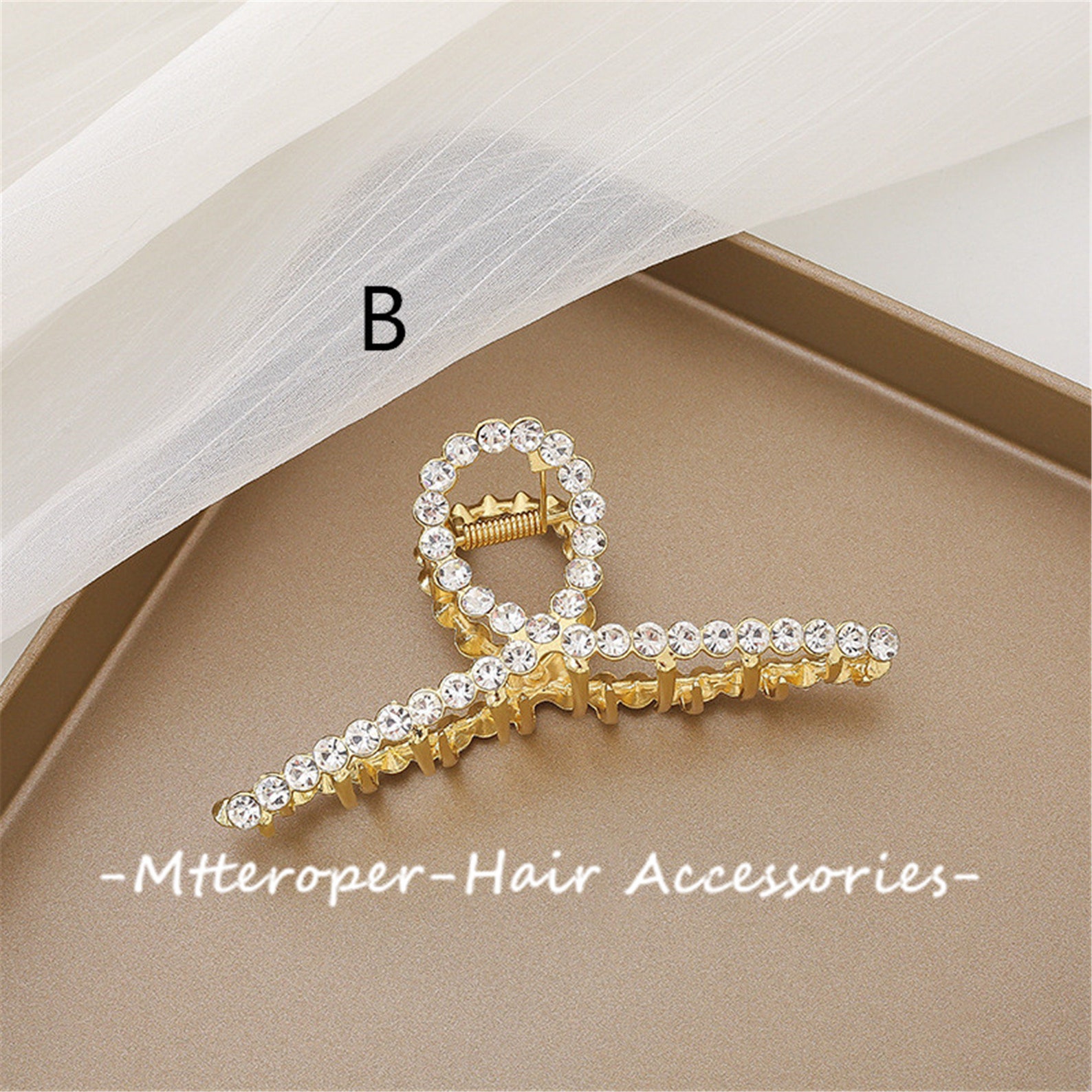 Large Diamonds Hair Clip Gold Large Claw Clip Fashionable Etsy