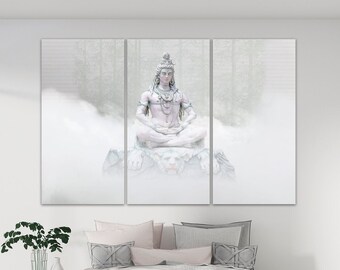 Hindu Gottheit Statue Wand Kunst Leinwand Druck Religion Wand Dekor Shiva Wand Kunst Spirituelle Dekoration Lord Shiva Wand Kunst Hindu Gott Kunst Shiva Leinwand