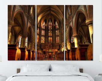 Himmel Religion Wall Decor Große Leinwand Wand Kunst Kirche Kathedrale Leinwand Architektur In der Kirche Schlafzimmer Wohnzimmer Wohnkultur