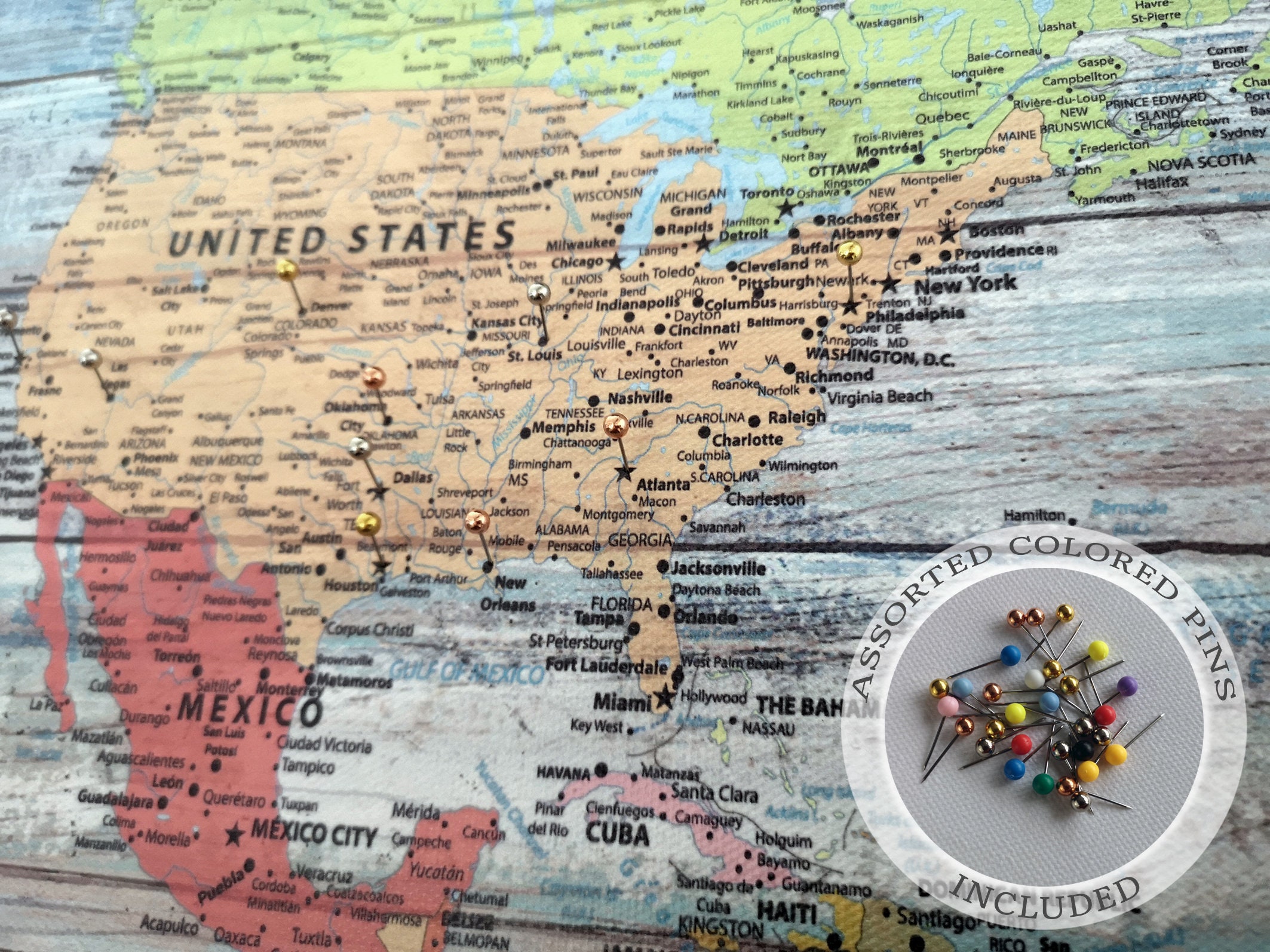 Large World Map Push Pin Nautical - Il Fullxfull.4835635822 27od 