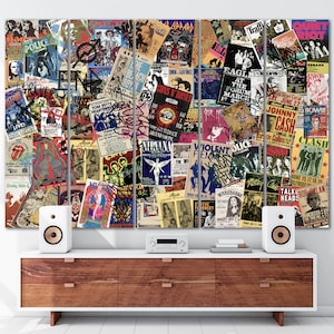 Musik Liebhaber Geschenk Rock and Roll Leinwand Druck Musik Zimmer Dekor Retro Konzert Poster Multi Panel Leinwand Set Musik Wandkunst Große Leinwand Kunst