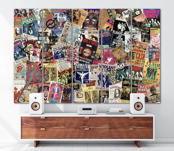 Music Lover Gift Wall Art Rock and Roll Concert Posters Canvas: Retro Room Decor