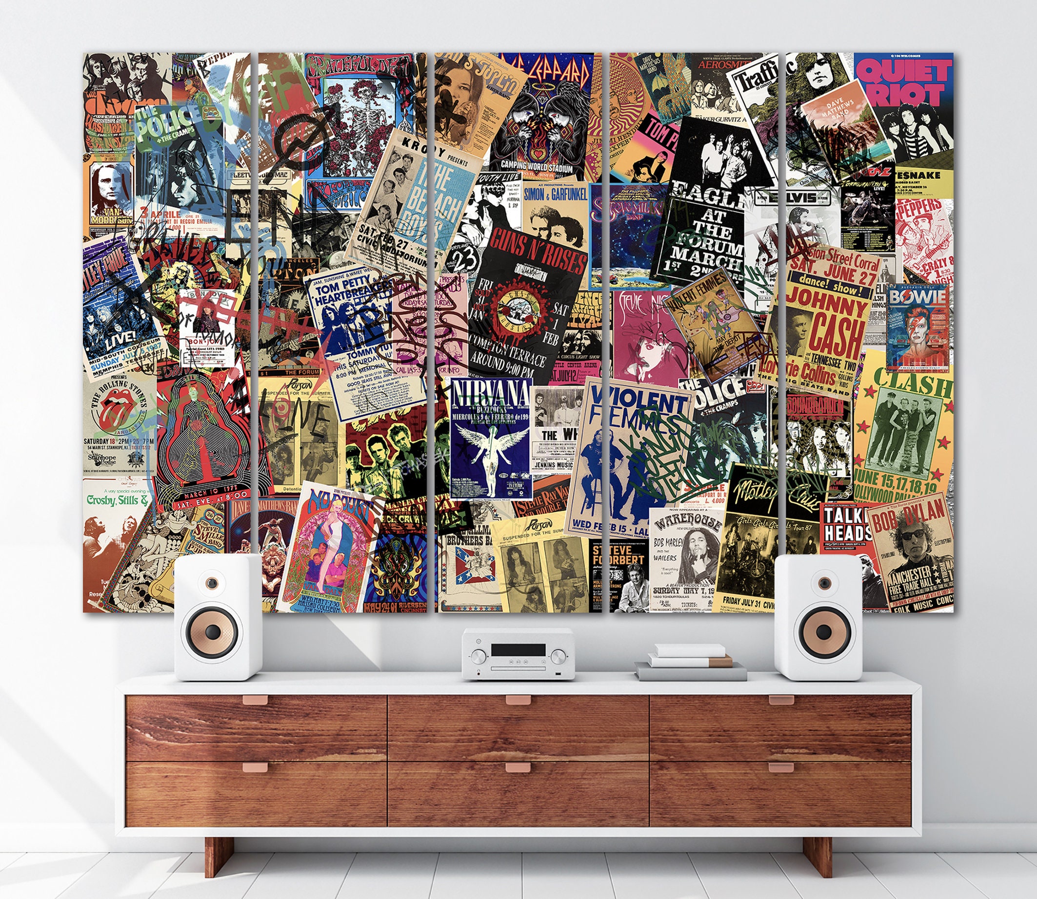 Music Lover Gift Wall Art Rock and Roll Concert Posters Canvas: Retro