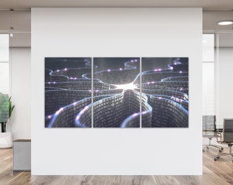 Stampa su tela con cervello AI: decorazione tecnologica futuristica con reti neurali
