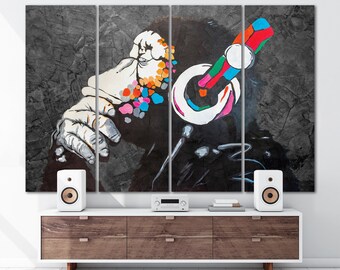 MJEDC Banksy Bilder Leinwand 3 Affen Bild Graffiti  Produktbild-Vorschau 9