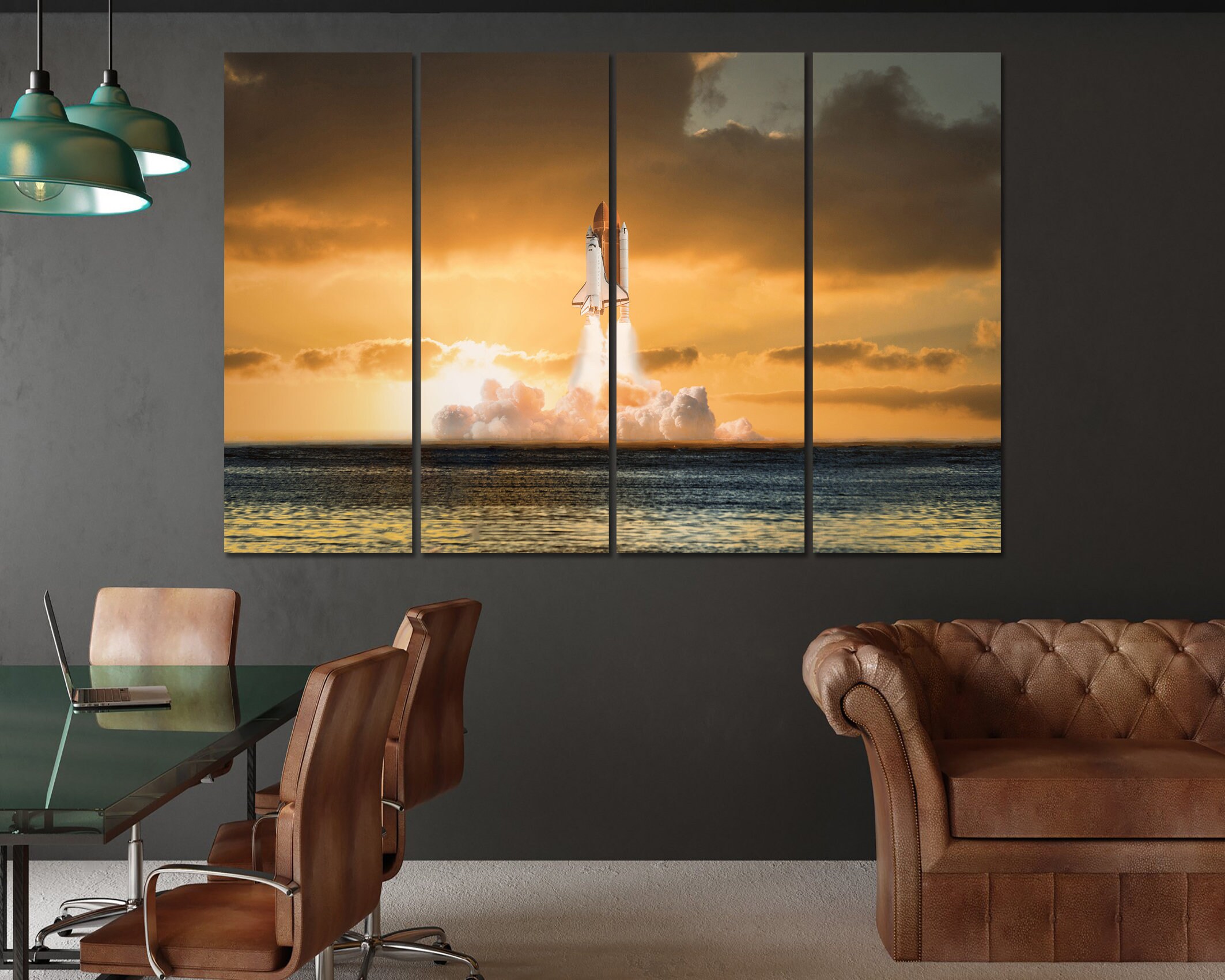 Space Shuttle Launch Wall Art Canvas Print Spaceship Wall Art Rocket