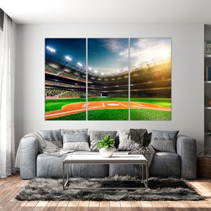 Baseball Park Wall Art Canvas Large Baseball Field Wall Art Gym Wall Art Custom Stadium Wall Art Man Cave Decor Baseball Gifts Canvas Print
