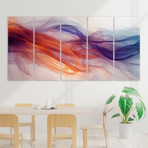 Abstrakter Fluss Wandkunst Multi-Panel Leinwand Set Wohnkultur Abstrakte Wandkunst Neuer Raumdekor Moderne Leinwand Druck Gewellte Wand-Dekor gewickelte Leinwand