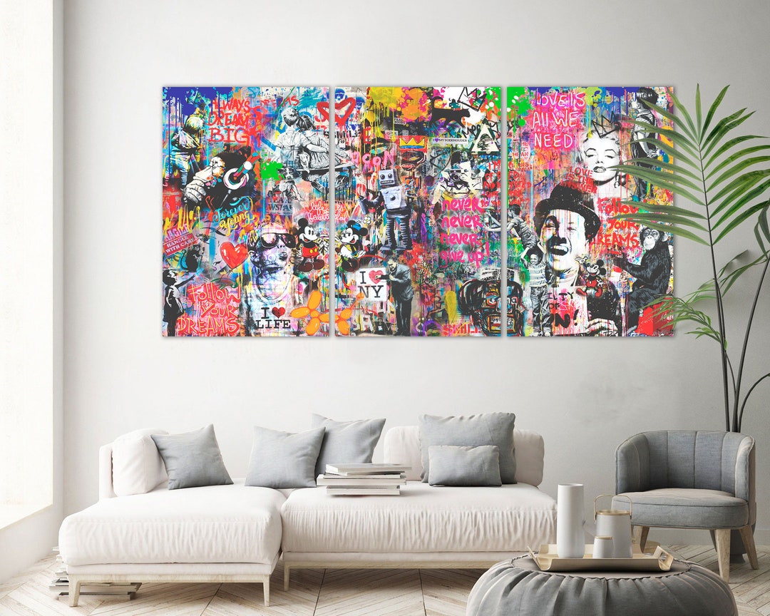 Funky Graffiti Canvas Print Wall Art Modern Wall Decor Teenager Room ...
