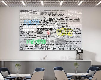 Love is Peace Motivational Quotes Wall Art Graffiti Canvas Print Peace Inspirational Art Canvas Street Graffiti Wall Decor Urban Modern Art