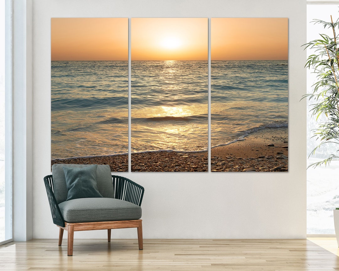Sunset Beach Canvas Print: Ocean Seascape Wall Art - Etsy