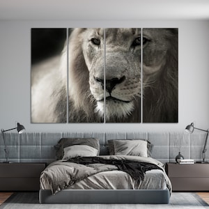 Lion Wall Art Large Canvas Print Wildlife Wall Decor Lion Print Living Room Bedroom Wall Decor African Lion Wall Art Animal Photo Print