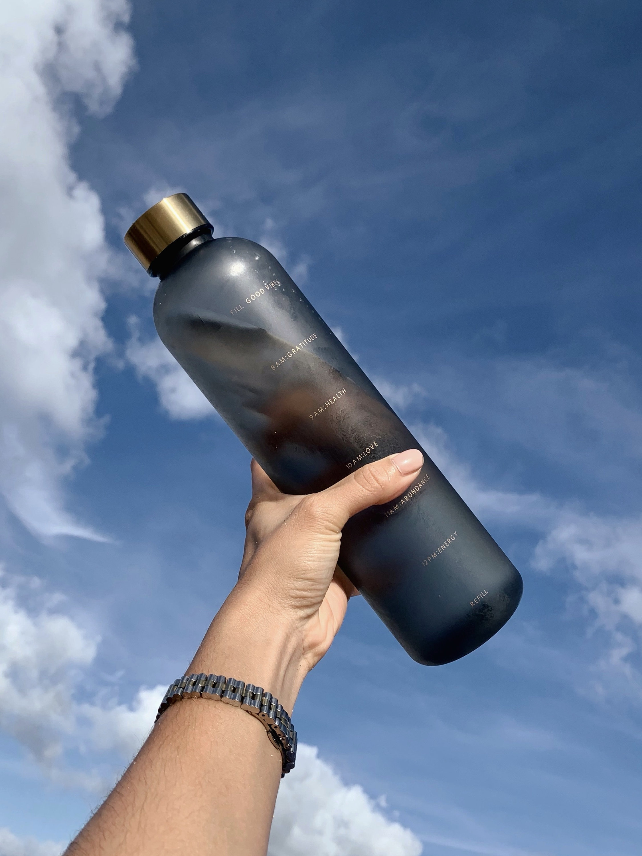 Good Vibes Water Bottle Cute Motivational Affirmations Time Etsy