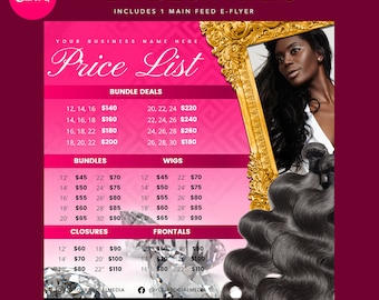 DIY Hair Price List Template | Price List | Hair Flyer
