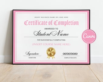 Certificate of Completion Template | DIY Certificate
