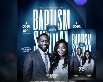 Church Media Survival Kit: Volume 1 (Baptism Sunday) | Church Graphic Templates | Baptism Sunday Flyer