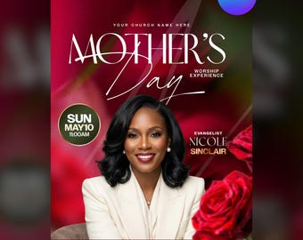 Mother’s Day Church Flyer Template | Canva Editable Church Flyer | Women’s Conference Flyer