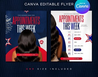 4th of July Appointments Flyer Template | Hair Flyer | Beauty Flyer Template