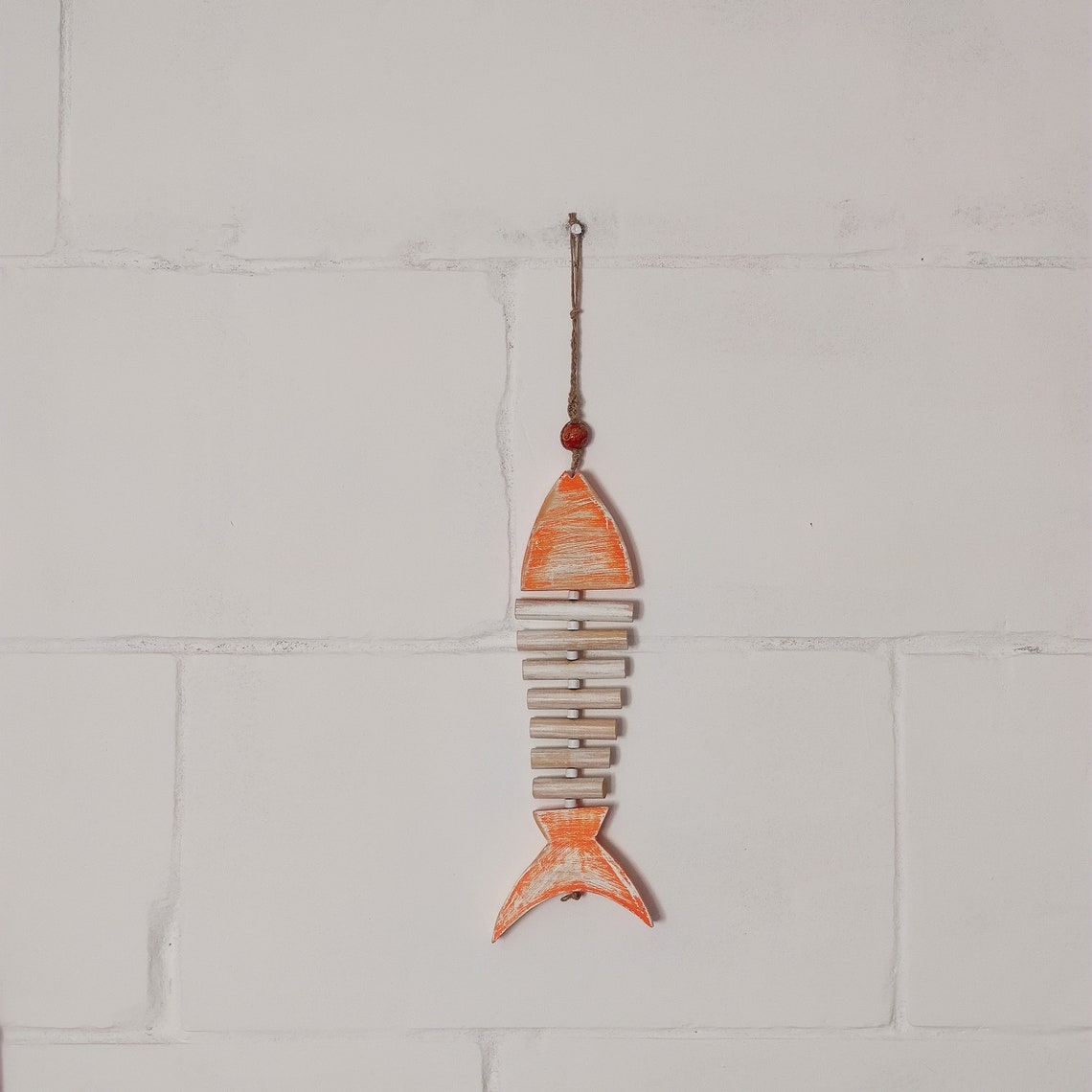 Fish skeleton wood fish wall art hanging fish bone lake house Etsy