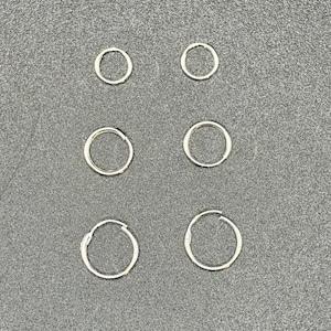 Sterling Silver Tiny Hoop Earrings 8mm/10mm/12mm