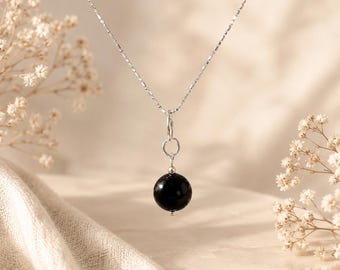 Colgante de shungita de plata de ley / Collar con colgante