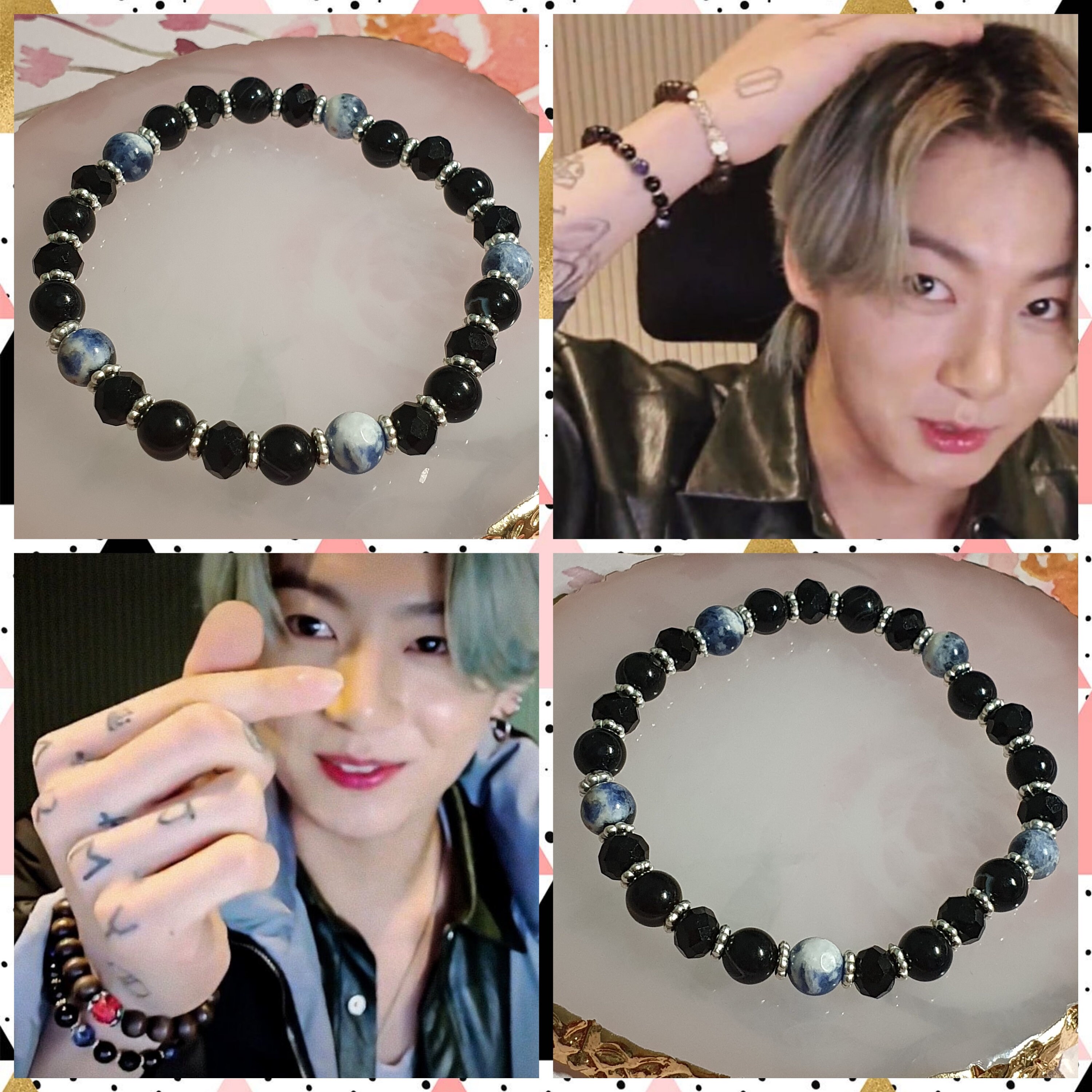 Jungkook bracelet vlive natural sodalite BTS bracelet Etsy