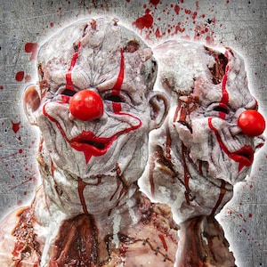 Tickles The Clown With Tear Away Face Silicone Mask "Flesh Skin"