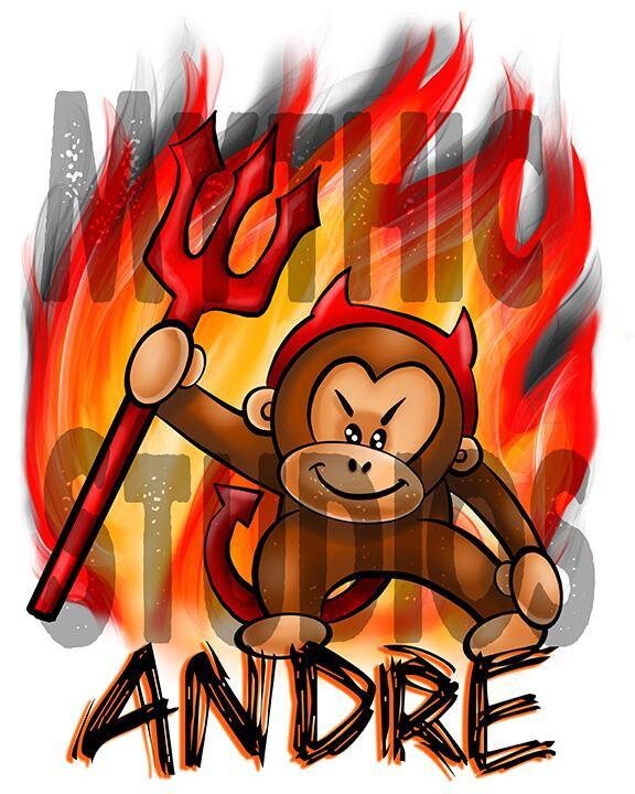B032 Personalized Airbrush Devil Monkey Ceramic Coaster - Etsy