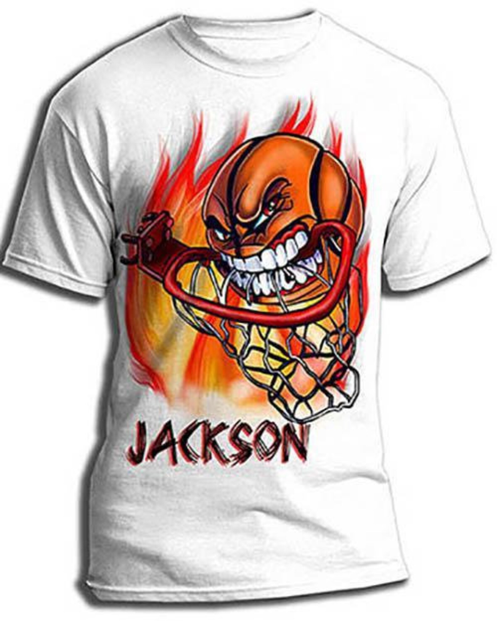 G034 Personalized Airbrush Basketball Tee Shirt Etsy