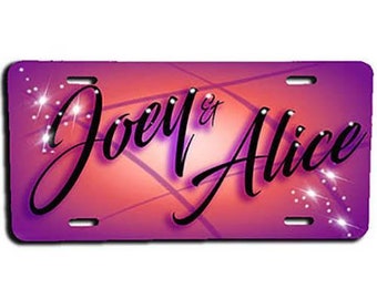A007 Personalized Custom Airbrushed Name Writing Color Party Design Gift License Plate Tag