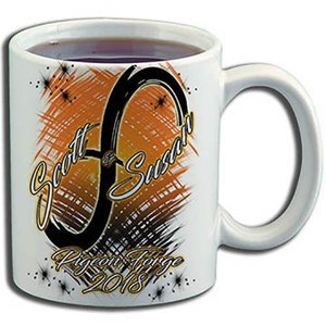 H048 Personalized Airbrushed Infinity Sign Ceramic Coffee Mug