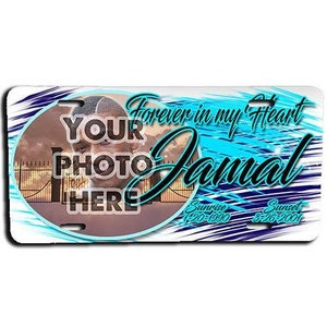 PT006 Personalized Airbrush Your Photo On a License Plate Tag