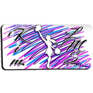 G033 Personalized Airbrushed Cheerleading License Plate Tag