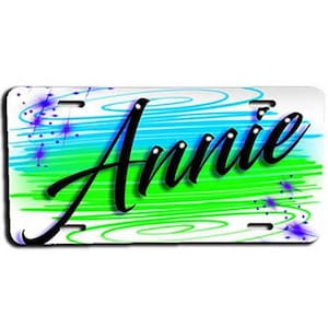 A016 Personalized Custom Airbrushed Name Writing Color Party Design Gift License Plate Tag