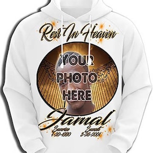 PT003 Personalized Airbrush Your Photo On a Hoodie Sweatshirt