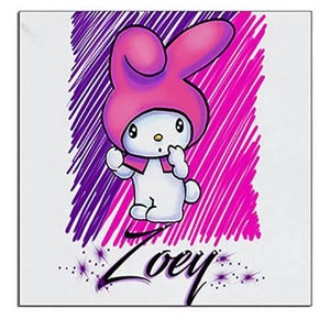 LB005 Personalized Airbrush Cartoon Rabbit Ceramic Coaster
