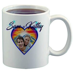 E022 Personalized Airbrush Photo Heart Landscape Hoodie Sweatshirt