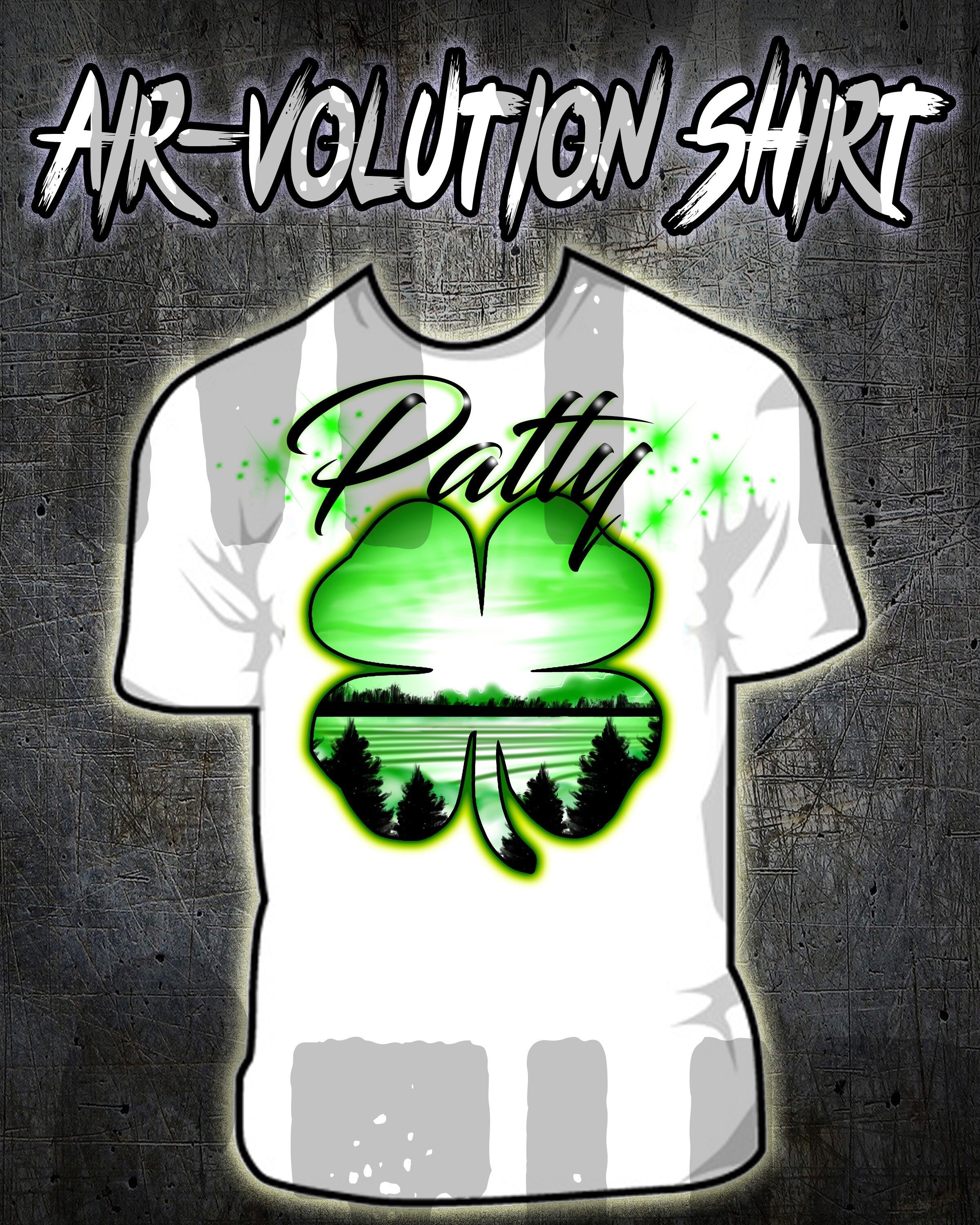 【RonRon】 AIRBRUSH CLOVER T SHIRT AIRBRUSH CLOVER T SHIRT WHITE - RONRON 론론