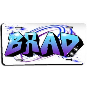 A012 Personalized Custom Airbrushed Name Writing Color Party Design Gift License Plate Tag