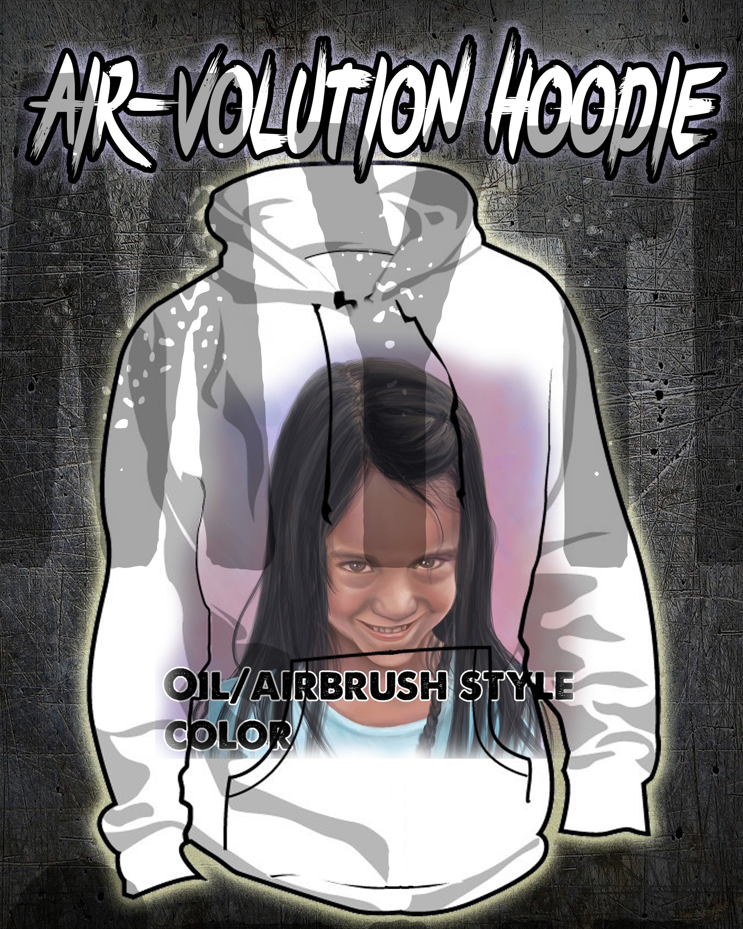 X002 Personalized Airbrush Portrait Hoodie - Etsy