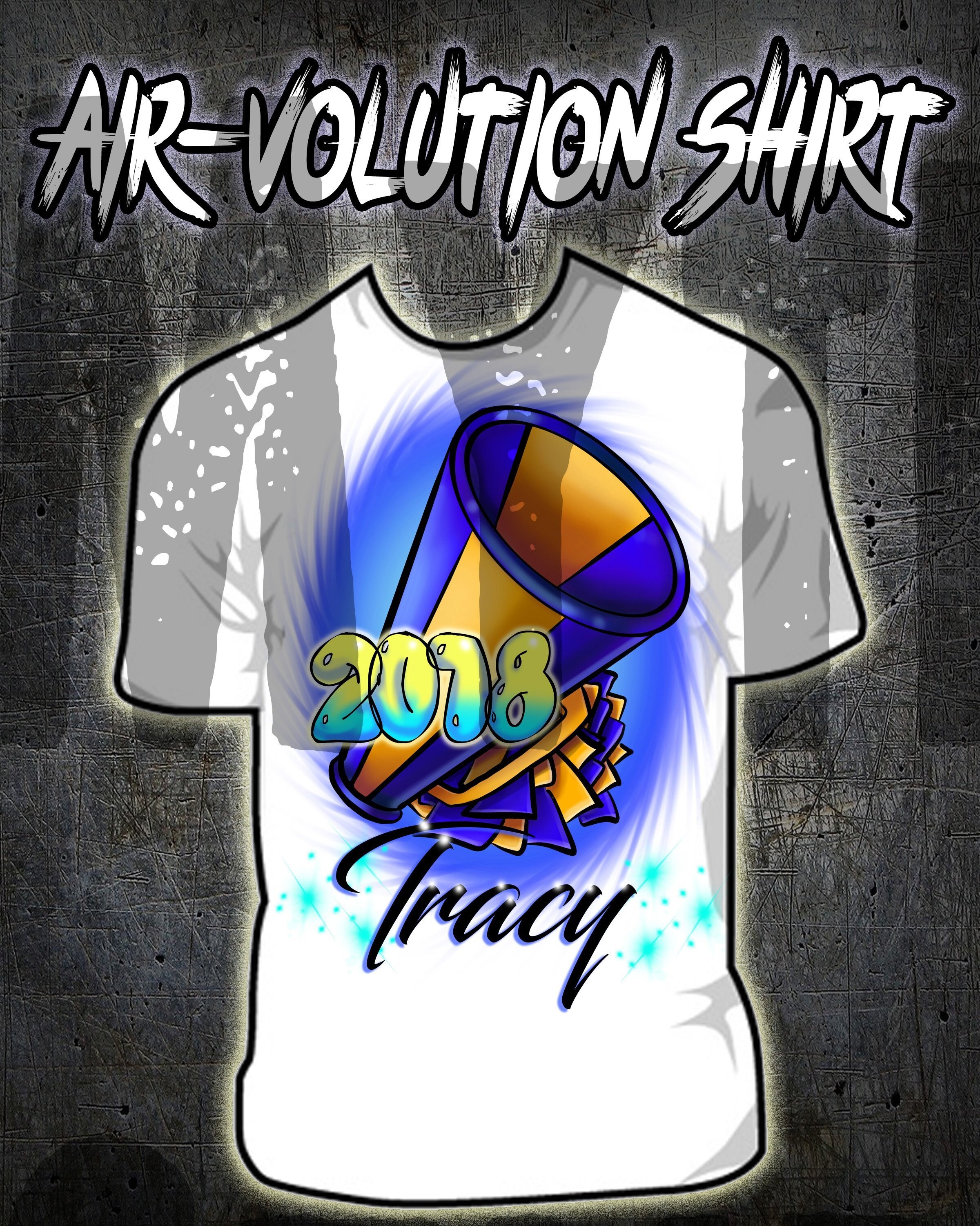 G028 Personalized Airbrush Cheerleading Tee Shirt Etsy UK