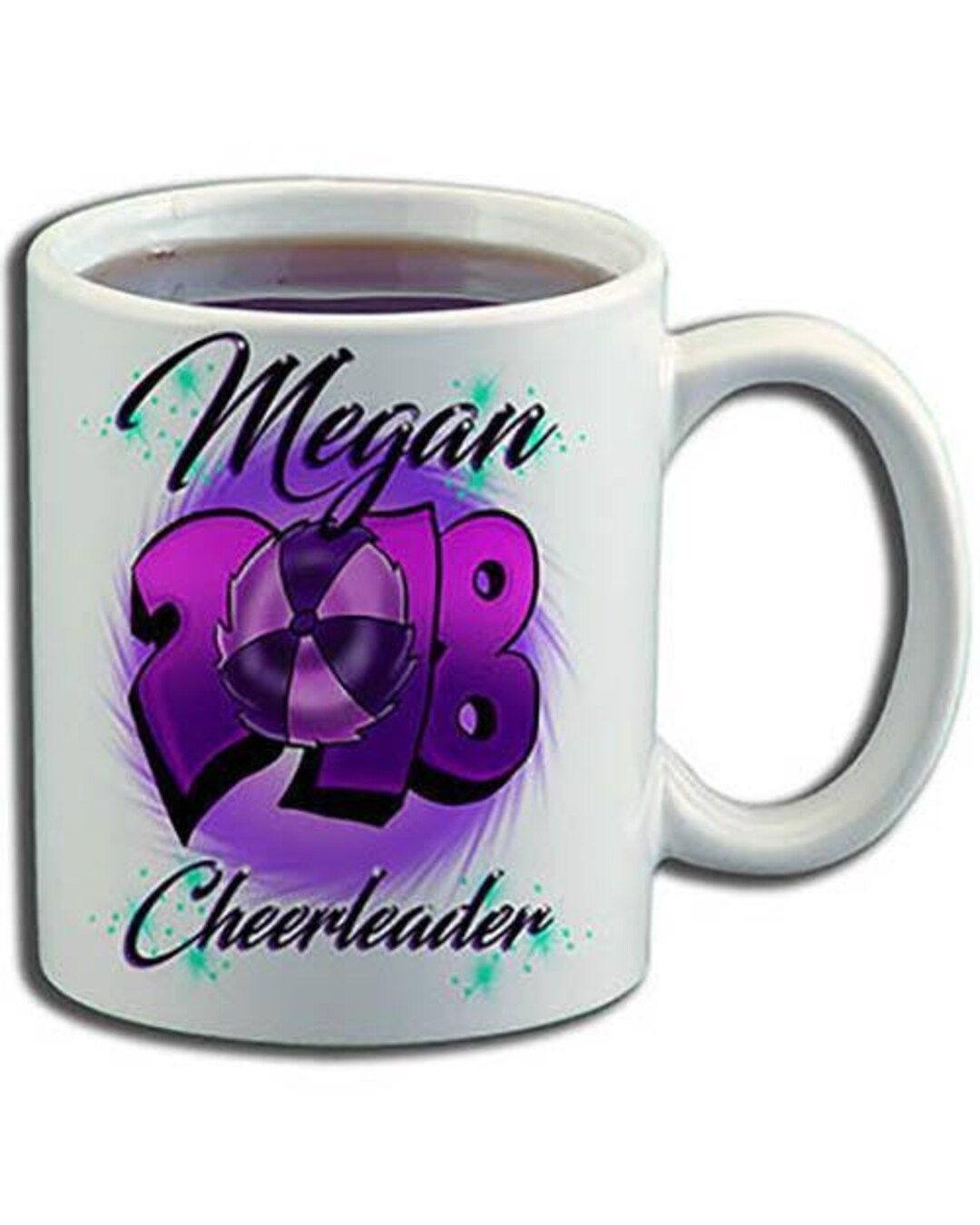 G027 Personalized Airbrush Cheerleading Ceramic Coffee Mug Etsy