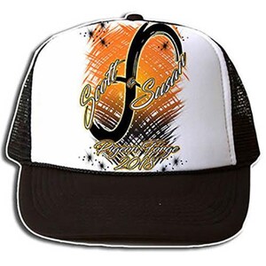 H048 Personalized Airbrushed Infinity Sign Snapback Trucker Hat