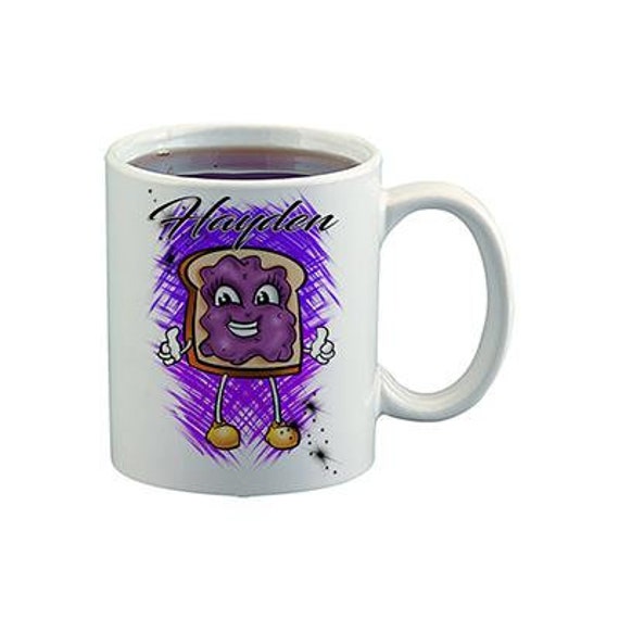 B225 Digitally Airbrush Painted Personalized Custom Jelly Sandwich Ceramic  Coffee Mug - Etsy