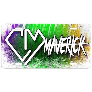 F051 Digitally Airbrush Painted Personalized Custom CM Logo    Auto License Plate Tag